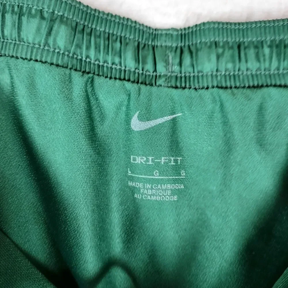 Nike Womens Size L Dri-FIT Running Shorts Green Athletic Activewear